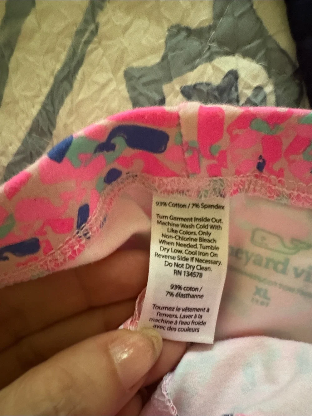 Vineyard Vines Pink Whale Multi-Print Girls' Leggings Malibu